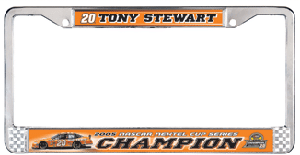 2005 Tony Stewart "2 Time NEXTEL CUP Champion" chrome license plate frame