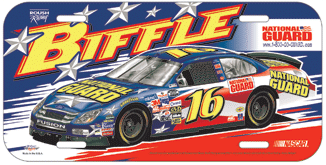 2006 Greg Biffle National Guard plastic license plate