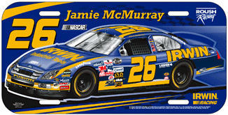 2006 Jamie McMurray Irwin Tools plastic license plate