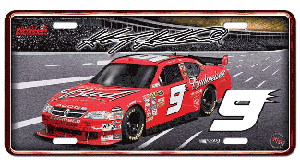 2009 Kasey Kahne Budweiser Metal License Plate by Racing Reflections