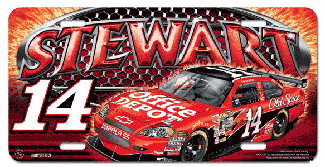 2009 Tony Stewart Office Depot Metal License Plate by Racing Reflections