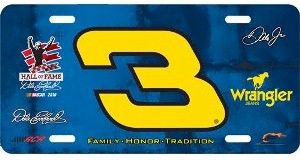 2010 Dale Earnhardt SR/JR Wrangler metal license plate