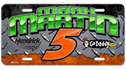 2010 Mark Martin GoDaddy.Com Metal License Plate by Racing Reflections