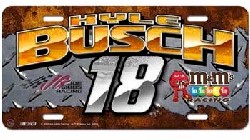 2010 Kyle Busch M&M's Metal License Plate by Racing Reflections