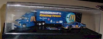 1997 Bill Elliott 1/80th McDonald's "Mac Tonight" all metal transporter and car in case