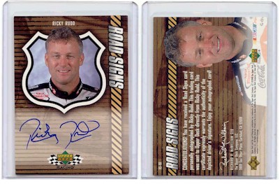 2000 Ricky Rudd Upperdeck Road Signs autographed card