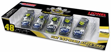 2010 Jimmie Johnson 1/64th Lowes "5 Time Champion Set" Pitstop Series cars