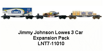 2006 Jimmie Johnson Lionel 3 Car Expansion Set