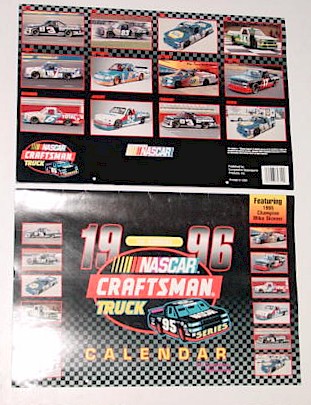 1996 NASCAR Craftsman Truck 11 x161/2 calendar