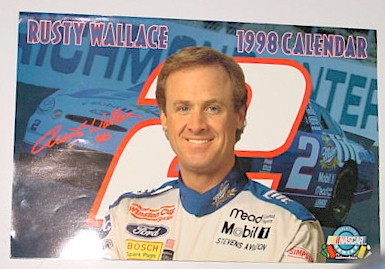 1998 Rusty Wallace Miller Lite 11 X 16 1/2 calendar