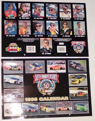 1998 NASCAR Super Stars 11 X 161/2 calendar