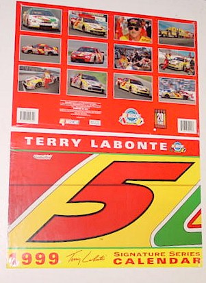 1999 Terry Labonte Kelloggs 11 x 16 1/2 calendar