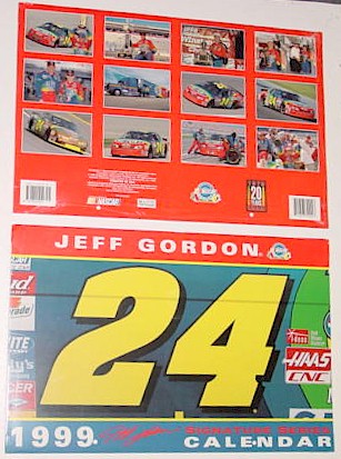 1999 Jeff Gordon Dupont 11 x 16 1/2 calendar