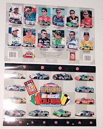 1999 NASCAR Super Stars 11 X 161/2 calendar