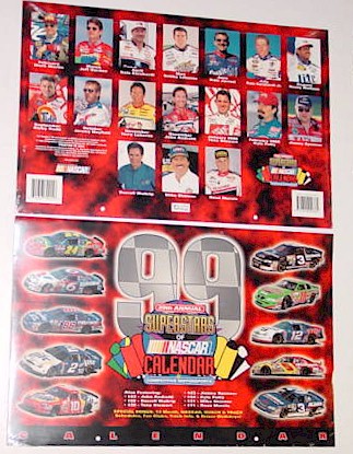 1999 NASCAR Super Stars with Busch and Trucks Extras 11 X 161/2 calendar