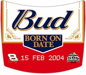 2004 Dale Earnhardt Jr 1/2 Budweiser Born on Date Hi Rev hood