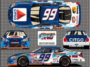 2002 Jeff Burton 1/64th Citgo "Peel Out Reel In and Win" Owners Series hood open car